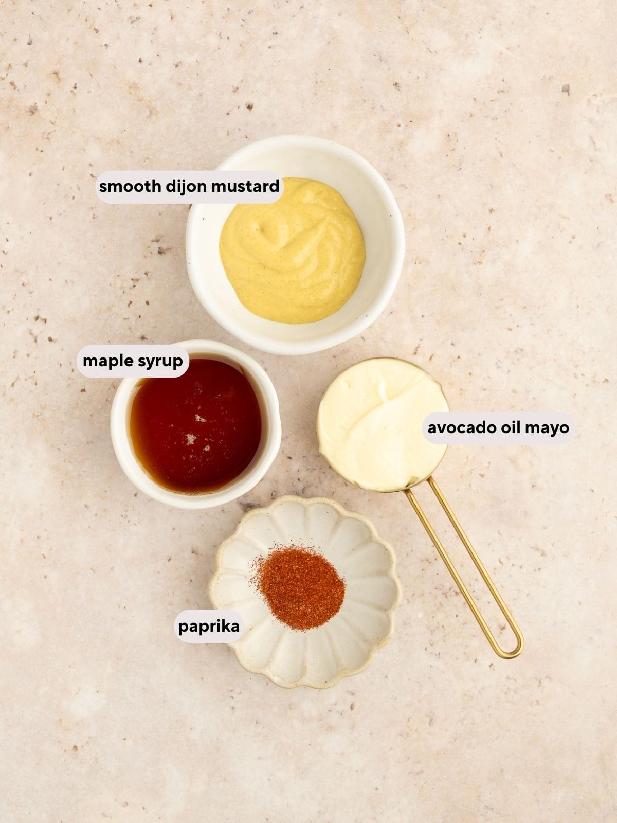 Ingredients used for maple mustard dip.
