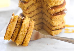 Stack of cornmeal pancakes