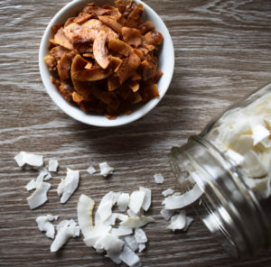 Toasted Paleo Pumpkin Spice Coconut Chips