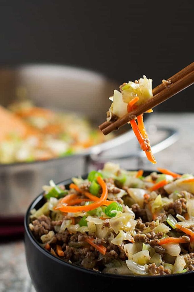 egg roll in a bowl