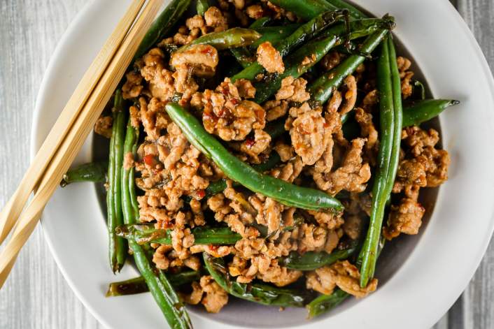 Ground turkey and green beans