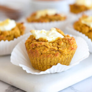 Keto Pumpkin Muffins Cream Cheese Featured Image