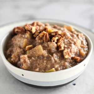 Close up image of paleo apple pie oatmeal.