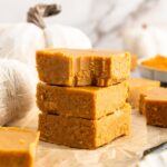 Stack of healthy pumpkin fudge.