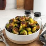 Bowl of Maple Balsamic Brussel Sprouts.