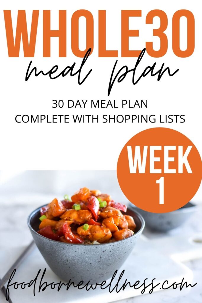 Whole30 Dinner Meal Plan Week One