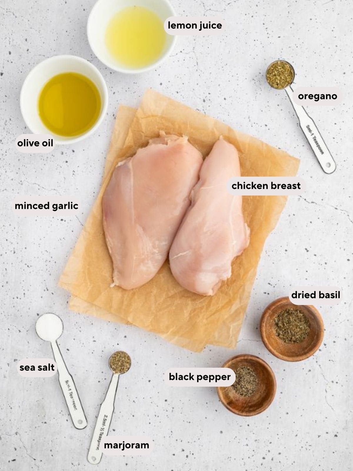 Ingredients for garlic chicken.
