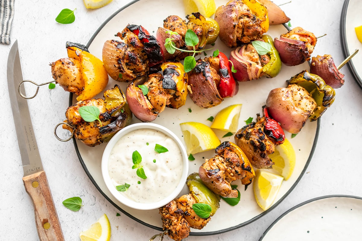 Mediterranean Kabobs with Whipped Feta — Foodborne Wellness