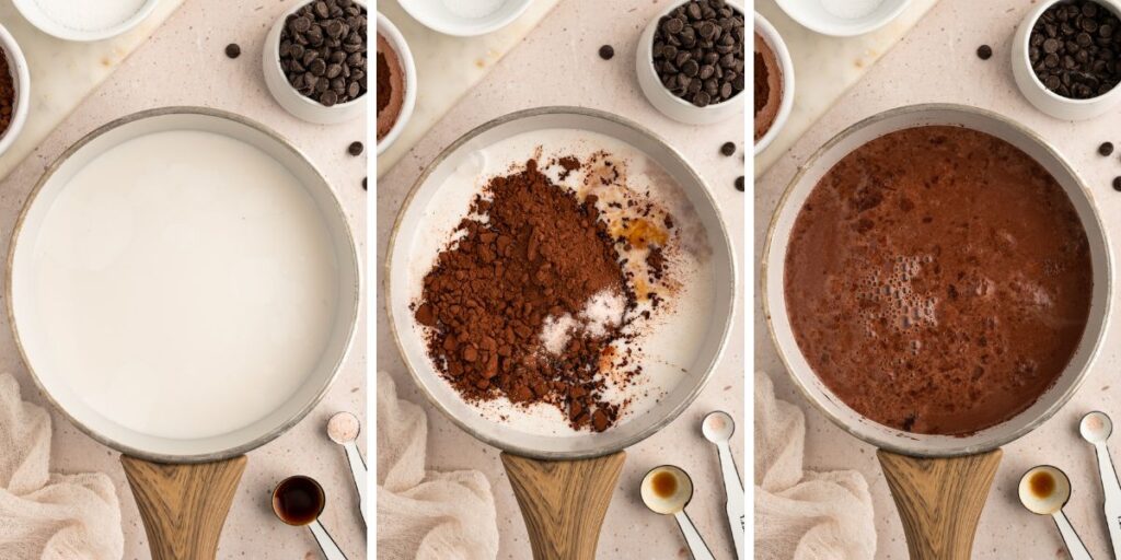 Process Shots for Keto Hot Chocolate