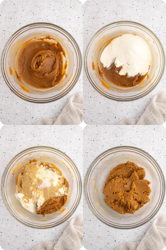 Pumpkin protein balls process shots.