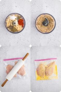 Process images for almond crusted chicken breast