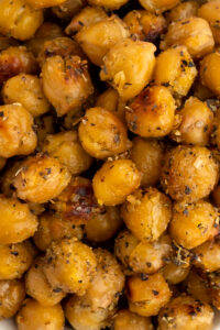 Close up of Mediterranean roasted chickpeas.