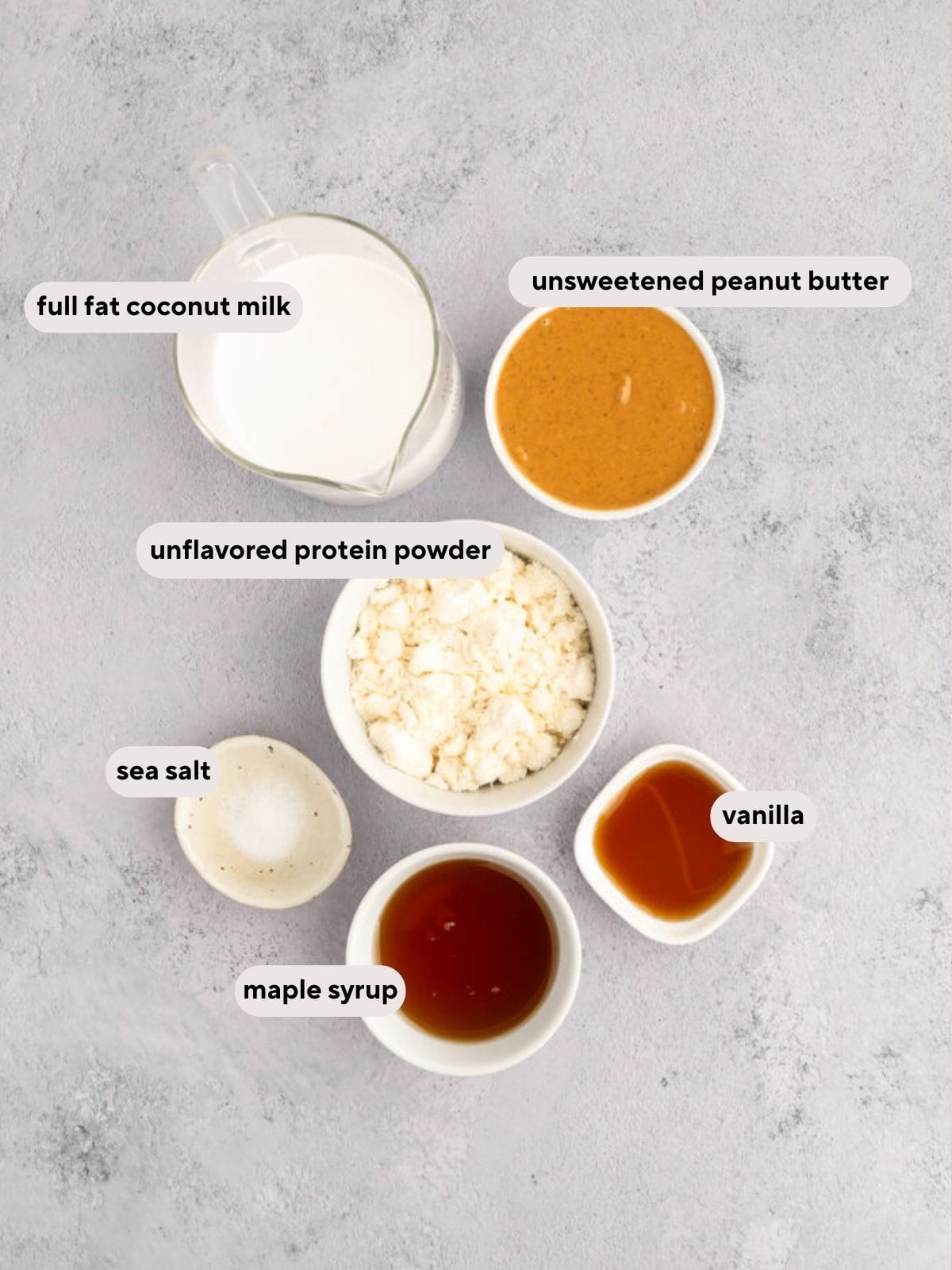 Ingredients used for protein ice cream bars.