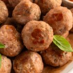 Close up of keto turkey meatballs.
