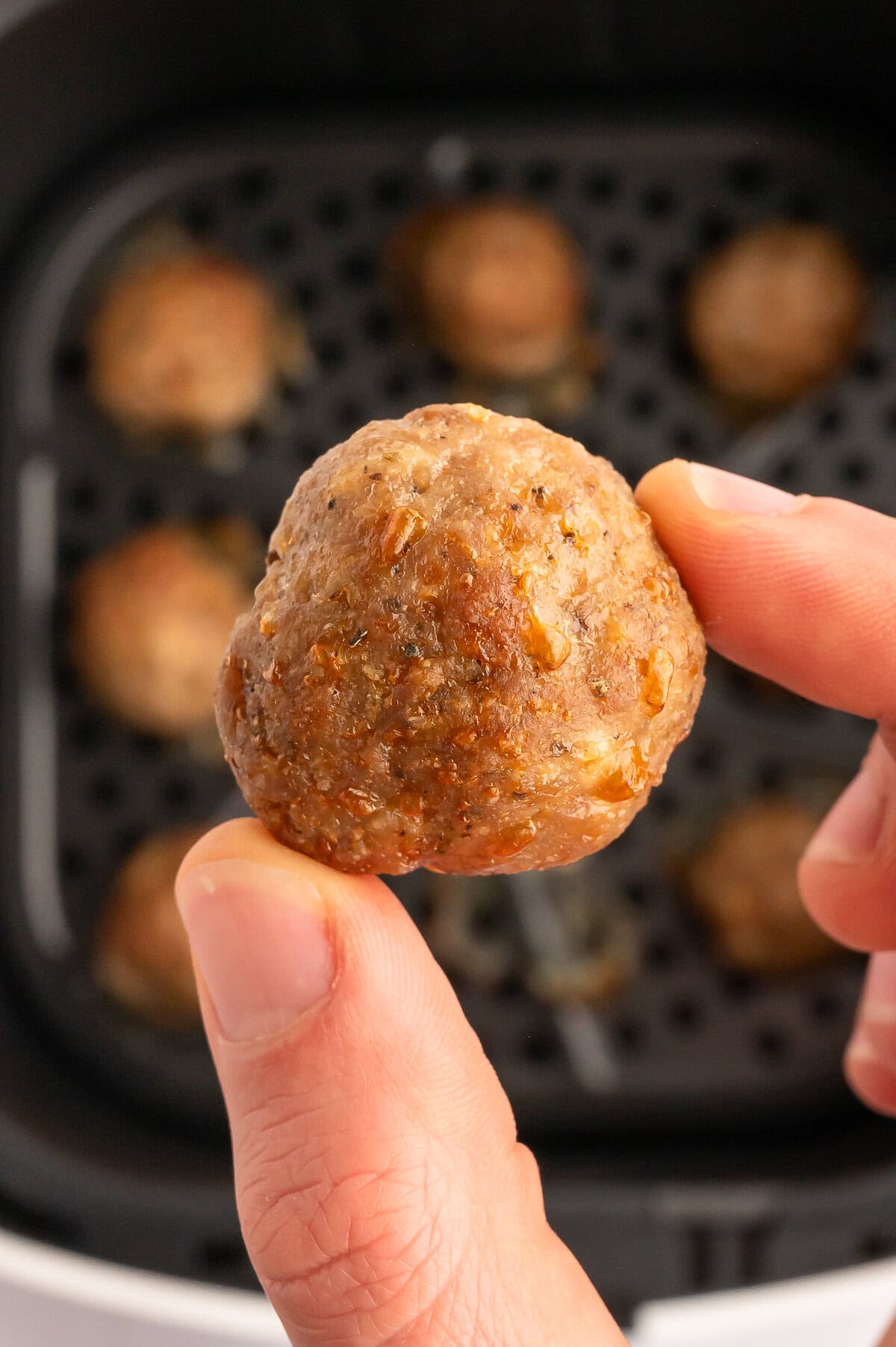 Close up of keto turkey meatballs.