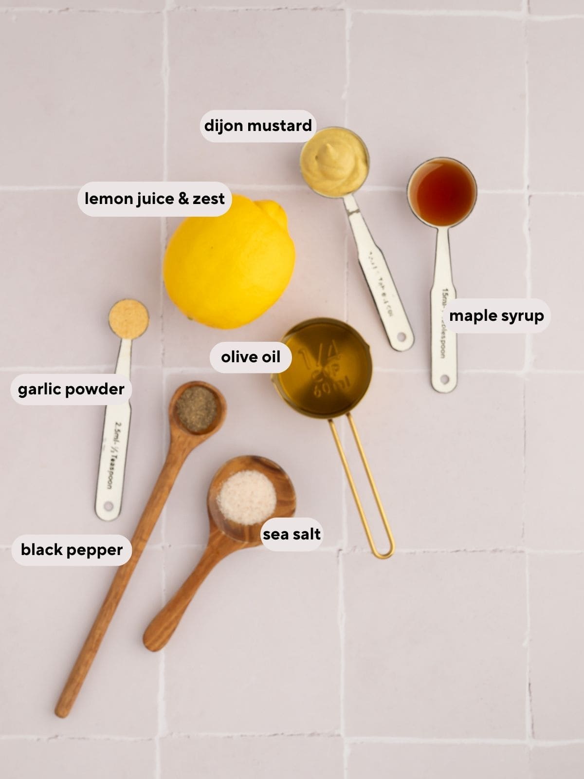 Ingredients for lemon dressing.