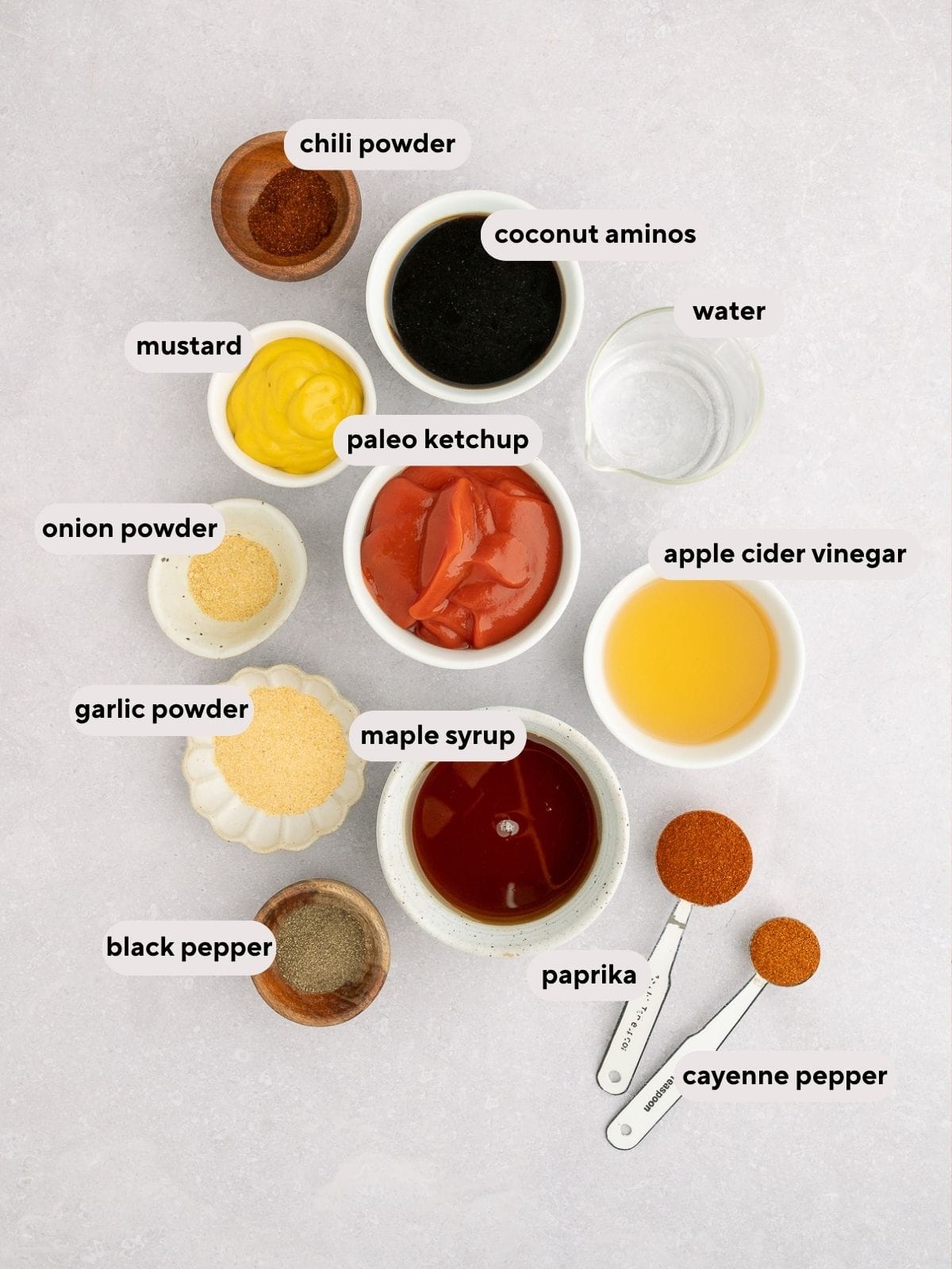 Ingredients for paleo BBQ sauce.