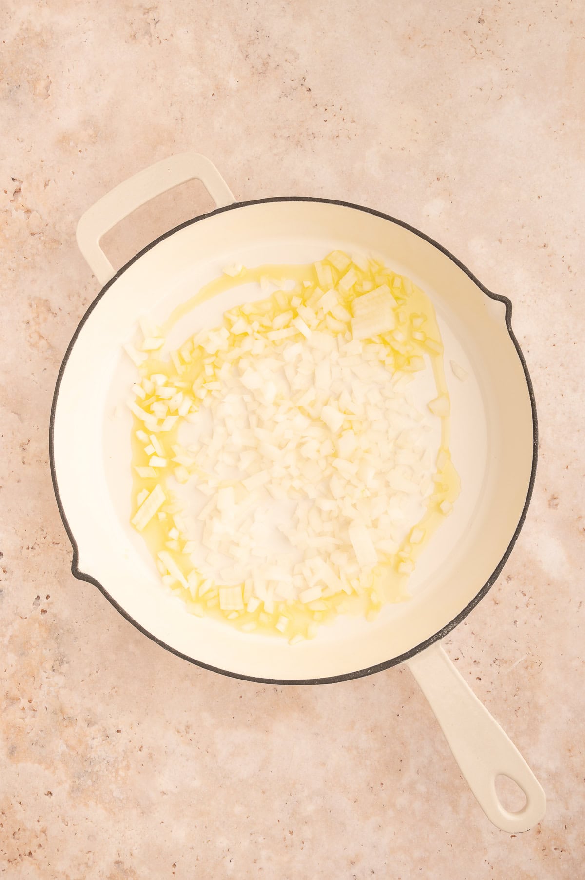 Onions and oil in a large skillet.